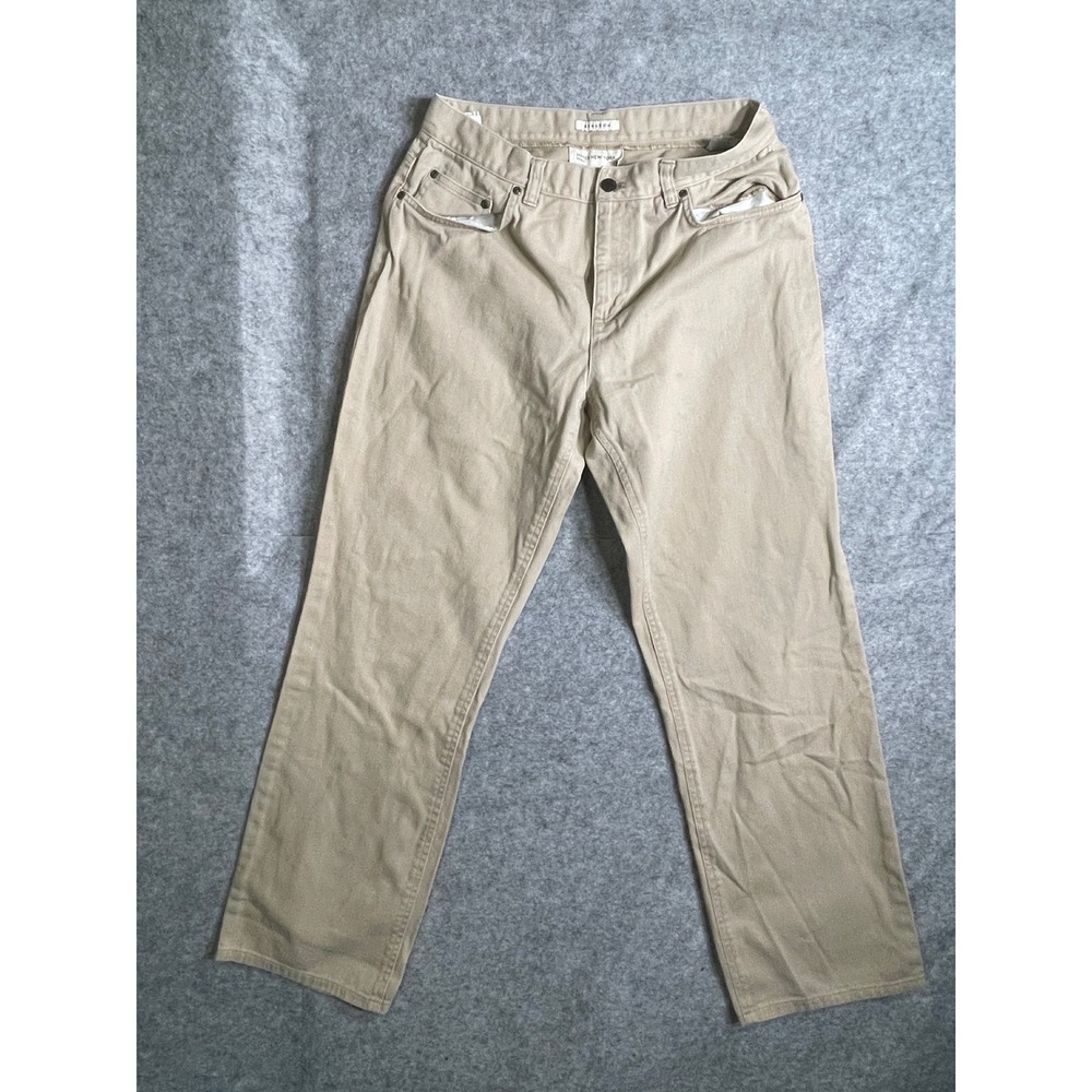 Jones New York Sport Khaki Tan Straight Leg Stretch Cotton Pants Womens 8